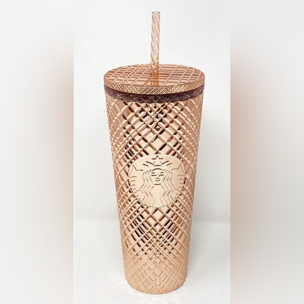 NWT Starbucks Rose Gold Jewelled Tumbler, 24 oz, venti